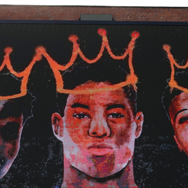 A new mural in Manchester celebrating Marcus Rashford, Jadon Sancho and Bukayo Saka. 