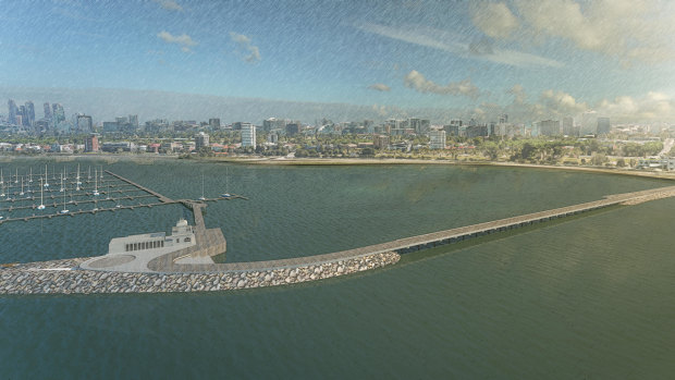 An artist's impression of a proposed redevelopment of St Kilda Pier.