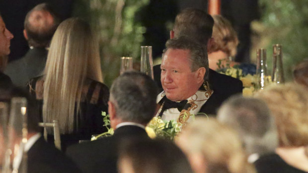 Businessman Andrew "Twiggy" Forrest during the state dinner.