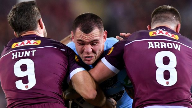 Iron man: David Klemmer was immense for the Blues in the first half.