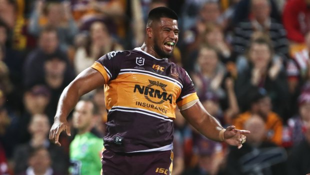 Leading from the front row: Payne Hass was instrumental in Brisbane's win over the Roosters.