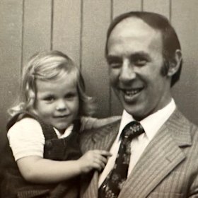 Father and daughter in the early 1970s: “She was cheeky, always looking for trouble but never finding it,” Nigel remembers.