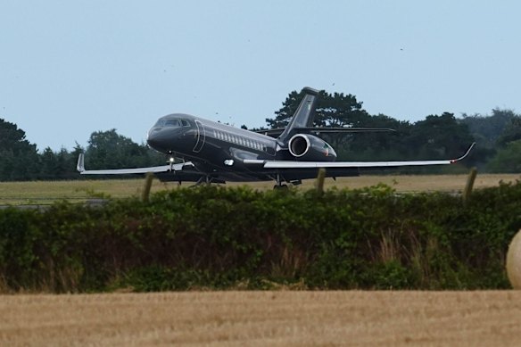 An Irish government plane believed to be carrying Kinahan lands at Casement Aerodrome in Baldonnell, an airfield mostly used by the military, on Sunday.