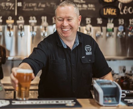 TIm Martin at the Tumut River Brewing Company.