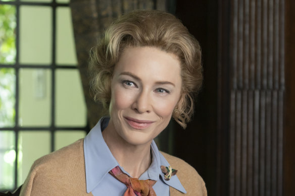 Cate Blanchett as Phyllis Schlafly in Mrs America.