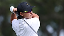 Min Woo Lee in action during the opening day of the Presidents Cup.