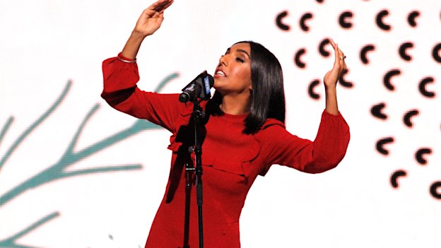 Canadian Rupi Kaur, dubbed the 'queen of Instapoets', performing in Toronto. 
