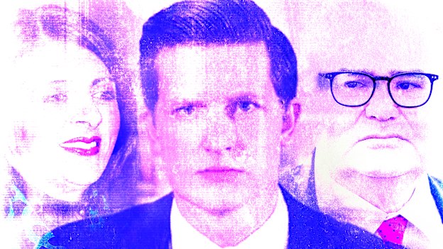 The testimony of former Labor staffer Adam Sullivan (centre) helped reveal the conduct of MPs Marlene Kairouz and Adem Somyurek.