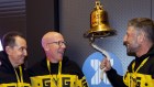Guzman y Gomez Co- Founder Robert Hazan Co- CEOs Steven Marks and Hilton Brett ring the bell at the Guzman y Gomez floating at the ASX in Sydney on June 20, 2024.