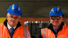 Scott Morrison visiting Nyrstar in Hobart during the 2022 federal election.