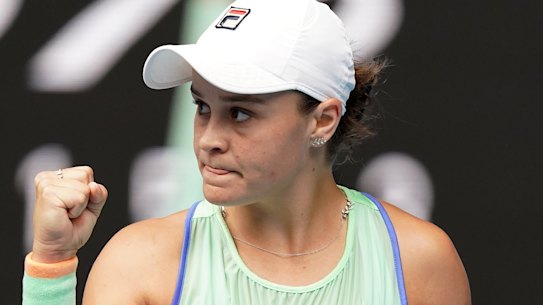 Ashleigh Barty during her win on Friday.