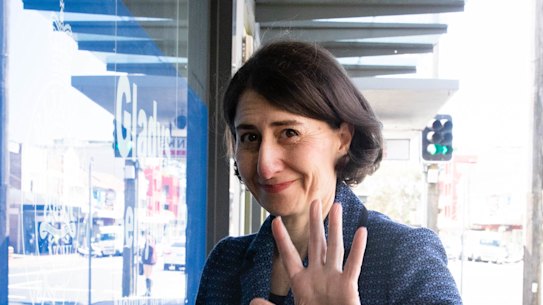 Former NSW premier Gladys Berejiklian outside her Northbridge office on Wednesday.
