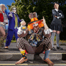 The team from Xlent Events brings characters to life in Preston on Thursday for Halloween.