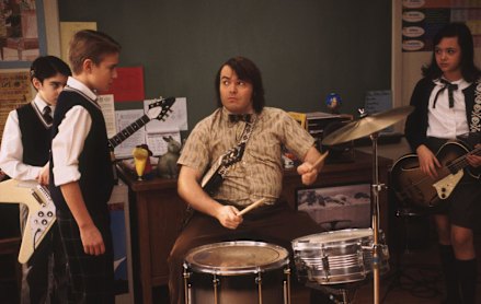 Jack Black and kids in School Of Rock.
