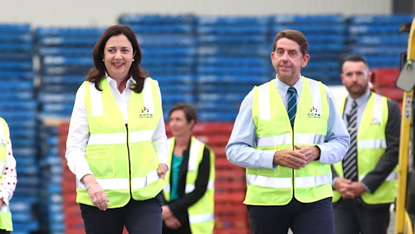 Premier Annastacia Palaszczuk with Treasurer Cameron Dick
