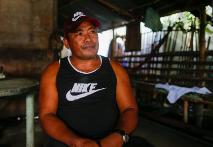 Fishing boat captain Joseph Sacares at his home in Masinloc.