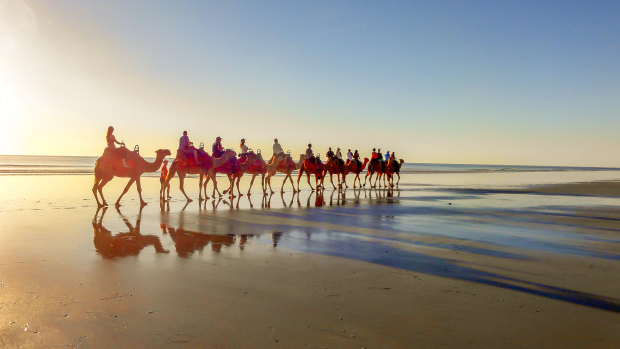 Broome’s Cable Beach, one of Australia’s international tourist icons. The Morrison government is looking at a special cash package to help the tourist sector.