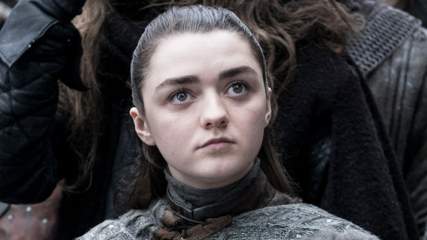 Maisie Williams as Arya Stark. 