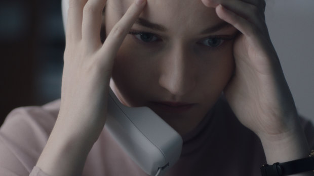 Julia Garner cops a serve from her bullying film producer boss in The Assistant.