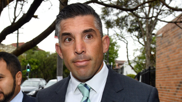 Former NRL rugby league player Braith Anasta arrives at Waverley Court.