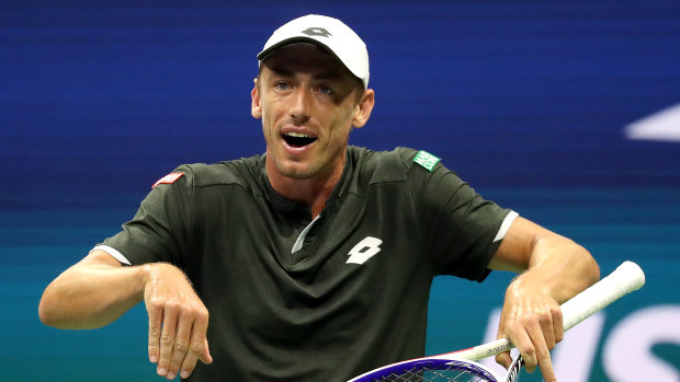 What can you do?: John Millman reacts against Rafael Nadal.