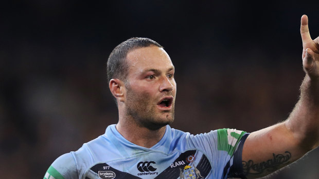Pain? What pain? Blues captain Boyd Cordner may well be the toughest player in the game.