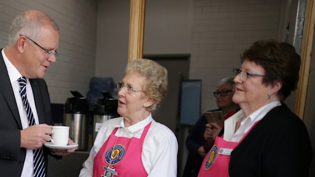 Scott Morrison at the Country Women's Association in Albury during the federal election.