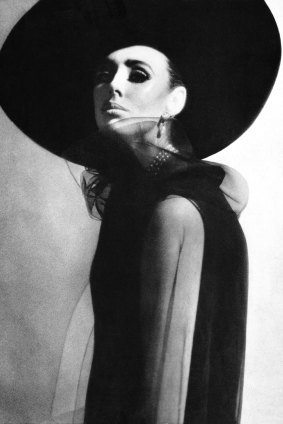 Maggi Eckardt modelling for Balenciaga in the 1960s.