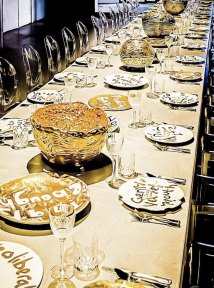 The full spread of Lemon’s cheeky tableware at the Powerhouse museum.