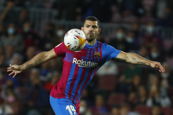 Former Manchester City talisman Sergio Aguero came on as a substitute for the Catalans.