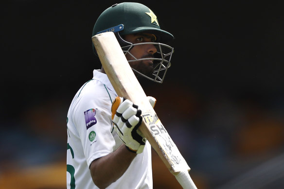 Pakistan's Babar Azam acknowledges the applause after being dismissed for 104.