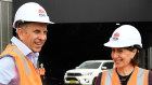 NSW Transport Minister Andrew Constance and Premier Gladys Berejiklian inspect the M4 East tunnels.