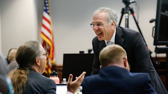 Defence lawyers Franklin Hogue and Robert Rubin attend the jury selection in the trial of William “Roddie” Bryan, Travis McMichael and Gregory McMichael, charged with the February 2020 death of 25-year-old Ahmaud Arbery.