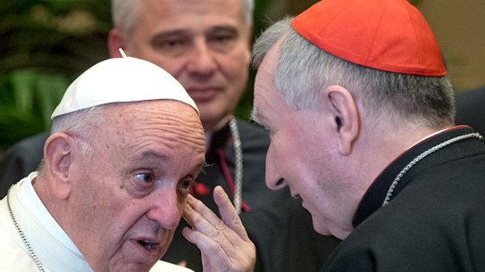 Pope Francis, left, summoned the Vatican Secretary of State, Cardinal Pietro Parolin, right, and his team to a meeting on Wednesday. He's now shaken up the way the Holy See's finances are handled.