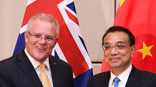Scott Morrison with the Premier of the People's Republic of China, Li Keqiang, before the ASEAN summit in Bangkok last year.