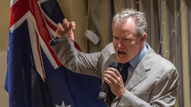 Ross Cameron at a fundraising dinner for the far-right Q Society in February 2017.