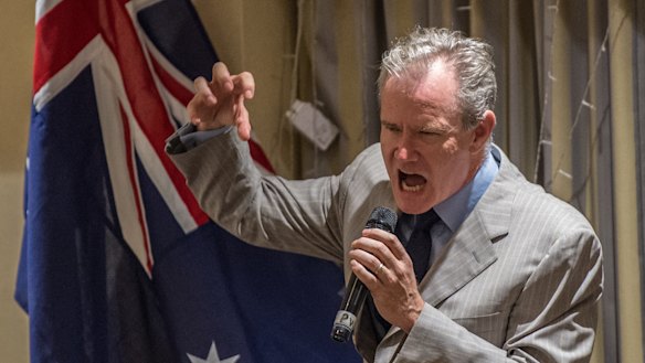 Ross Cameron at a fundraising dinner for the far-right Q Society in February 2017.