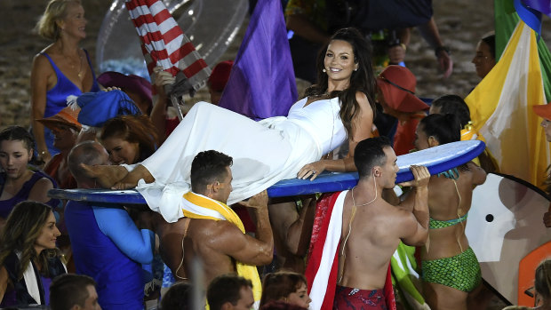 Australian singer Ricki-Lee Coulter at the opening ceremony..