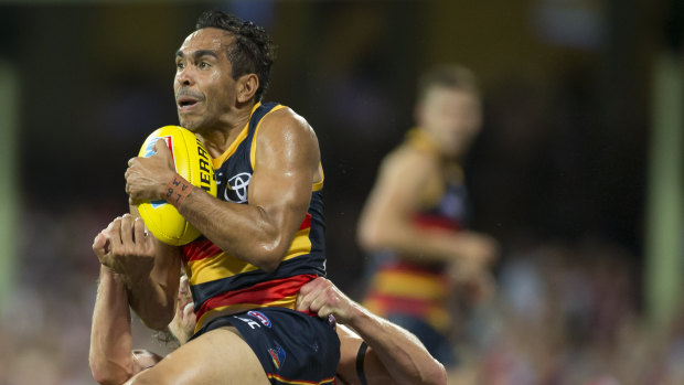 Quiet night: Adelaide star Eddie Betts was kept in check but the Swans couldn't do the same for the Crows.