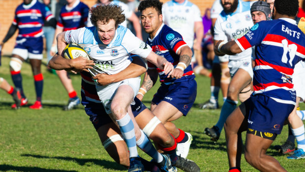 Queanbeyan winger Jamie Marmont in action against Easts on Saturday.