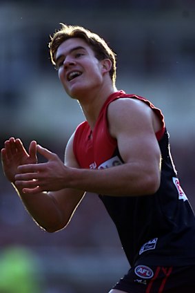 Demons hero Brad Green kicks one of his last quarter goals.