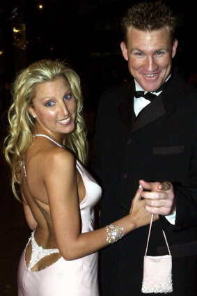 Tania's attention-grabbing brownlow gown in 2001.