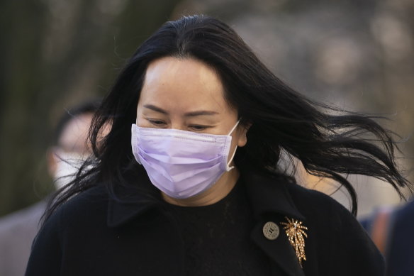 Meng Wanzhou, chief financial officer of Huawei, outside the BC Supreme Court on Wednesday.