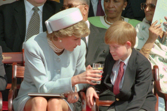 Princess Diana with son Prince Harry in 1995.
