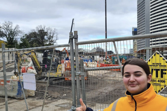 Anna Wright is a first-year apprentice working on the metro rail tunnel project.