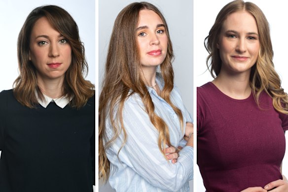 The Sydney Morning Herald’s health editor Kate Aubusson, reporter Emily Kaine and Age investigative reporter Aisha Dow.