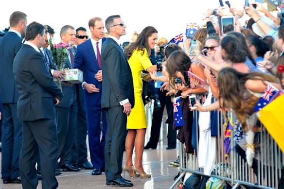 Rob Albert protecting William and Kate on a royal visit to Sydney. 