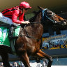 Lonhro’s Queen storms to her Highway Handicap at Rosehill last month.