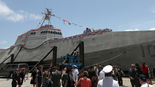 The USS Gabrielle Giffords, a littoral combat ship