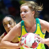 Stephanie Wood passes the ball during Tuesday’s Quad Series clash in London.